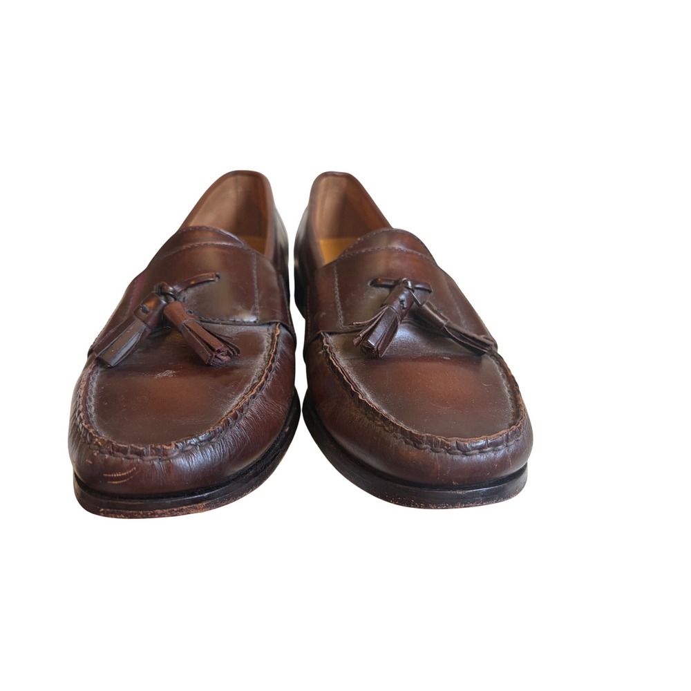 Cole Haan Mens Mahogany Brown Leather Tassel Loafers Shoes C07955 Size 8 M